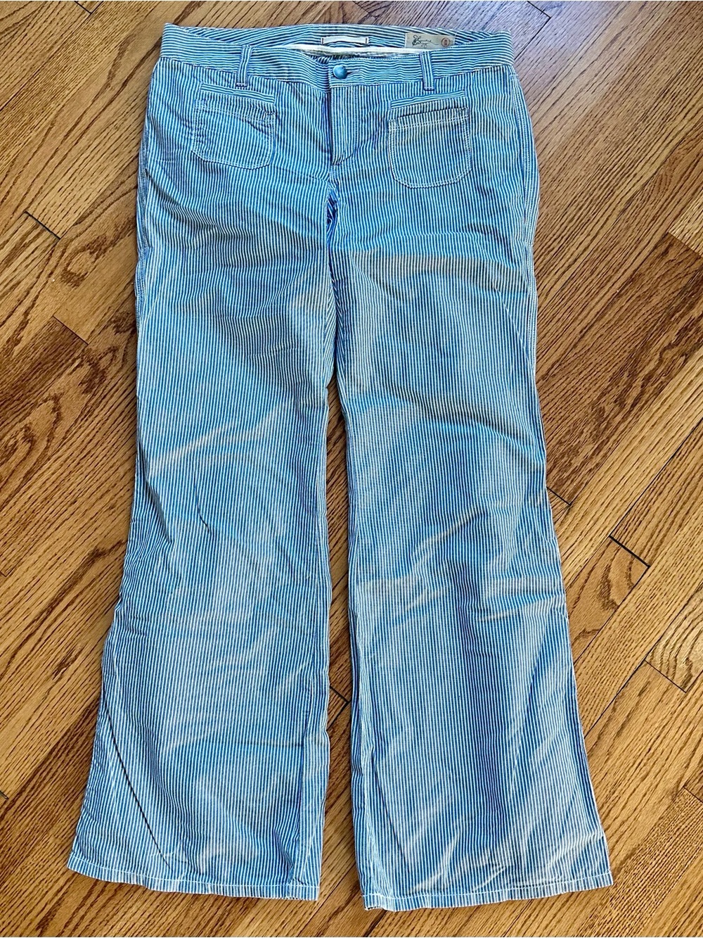 GAP Blue & White Pinstriped Jeans Size 10